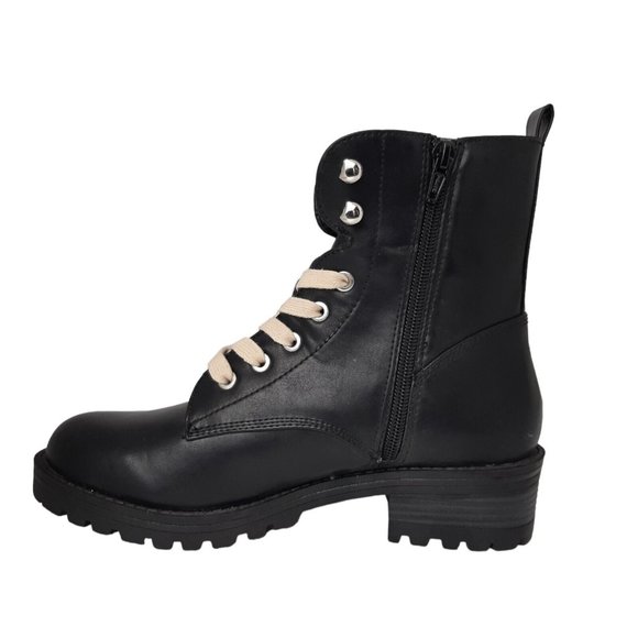 SO Alluring Women's Black Combat Boots Size 8 New No Box - Picture 4 of 8